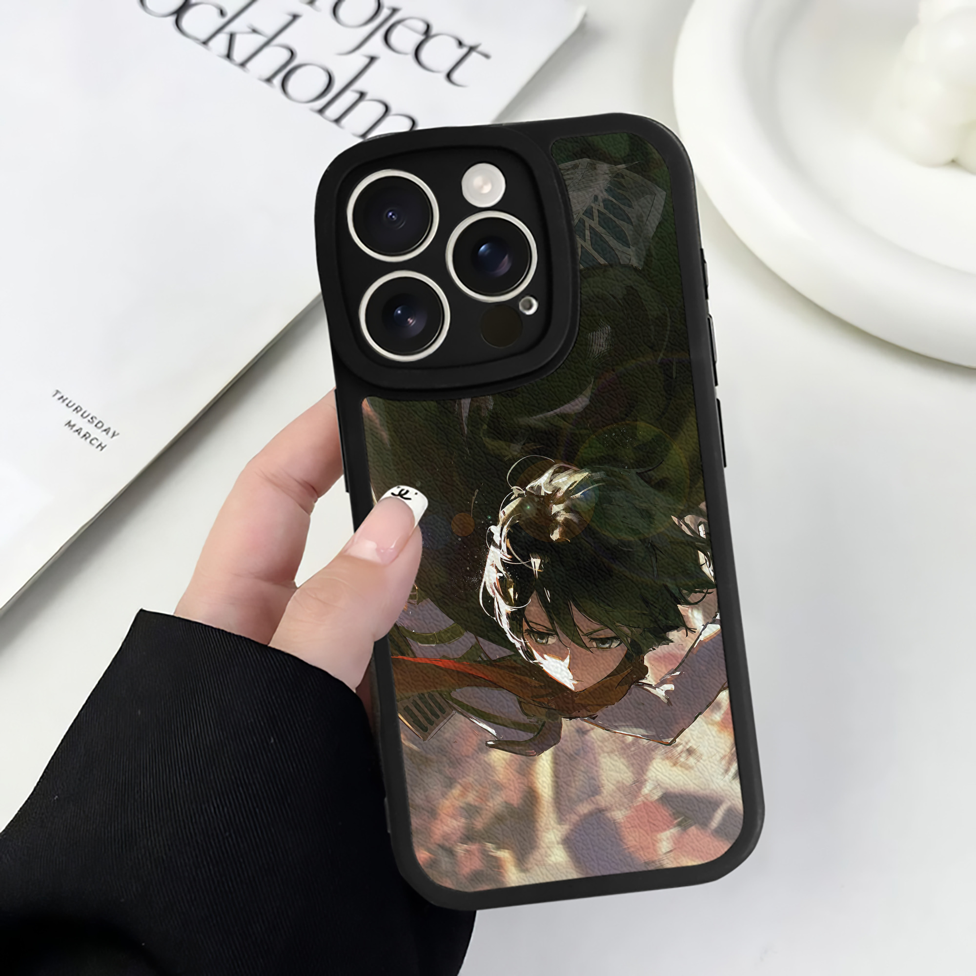 （画像用） 進撃の巨人 Attack on Titan 【iPhone 16シリーズ対応】シリコンスマホケース（レザー調） 材質：シリコン